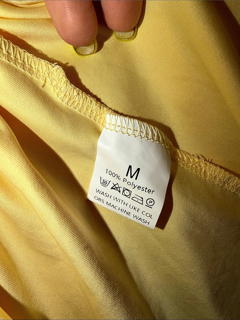 Yellow Ruched Ruffle Mini Dress Size Medium - Picture 3 of 3